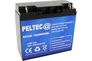 PELTEC@ PELTEC Premium Blei AGM VLRA Gel Akku Batterie 12V 20Ah 20HR, ersetzt auch 17Ah 18Ah 22Ah (zyklenfest + wartungsfrei)