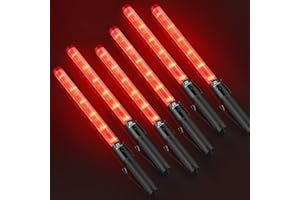 RoadHero 6 Pack Traffic Batons, 21 Inch LED Traffic Control Batons with 2 Flashing Modes, Air Marshaling Signal Wand with Side Clip for Airport, Parking, Car Directing