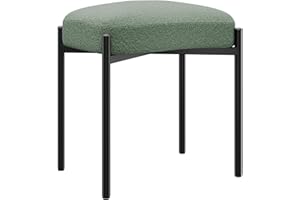 YMYNY Poggiapiedi Ottomano, Sgabello Poggiapiedi Teddy, Sgabello Rettangolare Con Gambe in Metallo per sedia, Soggiorno, Divano,Ingresso, Camera da letto 37 × 29 × 46CM, Verde HBD034D