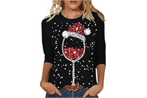 GENERISCH Weihnachtspullover Damen Lustig Druck Casual Pullover Merry Christmas Sweatshirt Rundhals Baumwolle Langarm Weihnachtspulli Winter Warm Tops