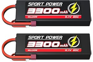 Hilldow M29 RC Battery 3S LiPo Akku 11,1V 65C 3300mAh mit Deans T Stecker, 2 Pack Hardcase Batterie Lipo Battery Rechargeable für RC Cars LKW Buggy Boot