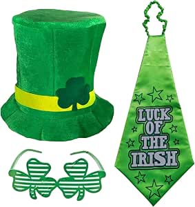 St Patricks Day Glucksbringer Brille Hut Krawatte Und Krawatte