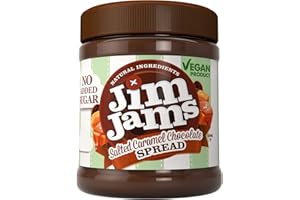 SNACKIFY Jimjams Plant based Vegan No Added Sugar Salted Caramel Chocolate Spread 350g | Healthy Diabectic Belgium Choco Spread | Ideal on bread & breakfast & Baking Cakes, Pancakes, Muffins (1, Caramel)