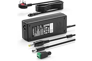 JOMIDAN 24V 4A 96W Power Supply for LED Strip Light, LED Drivers, Cameras, CCTV Security System, 3D Printers, LCD Monitors, Radio, Routers, UK plug, Wall Charger, and More Power Supply Cable Adapter