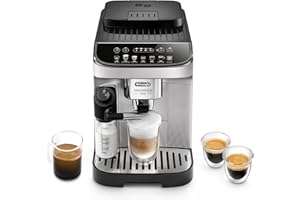 De'Longhi Magnifica Evo ECAM292.81.SB, Cafetera Automática con Sistema de Leche, 7 Botones para Cappuccino, Espresso y Otras Recetas de Café, Panel de Control, Función 2 Tazas, Plata/Negro