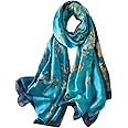 heekpek Scarfs Women Ladies Scarves Shawl Floral Scarf Leopard Print Scarf Wrap Satin Scarf Shawl Mulberry Silk Scarf Peacock scarf