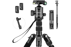 Victiv Statyw do aparatu, 81-calowy aluminiowy statyw monopod do lustrzanek cyfrowych, wytrzymały składany statyw z głowicą kulową 360 stopni, obciążenie do 10 kg, do podróży i fotografii, czarny