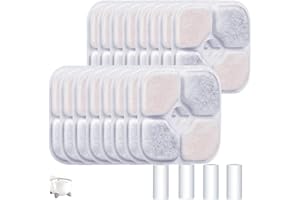 AWOHH 16-Pack Cat Water Fountain Filter Compatible with Catit Pixi Water Fountain Filter Replacement Triple Action Water Filters, 4 Pump Tubes 1 Hard Brush