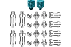 Homeet 22 pezzi Adattatore a Vite per Filettatura da 1/4" a 3/8" Convertitore In Metallo Maschio Femmina Filettato a Vite Adattatore per Fotocamera DSLR, Treppiede, Rig a Spalla, Cavalletto
