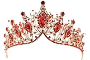 Moonight Wedding Crown for Bride Rhinestone Princess Tiara for Women Prom Queen Crown Pageant-Bridal Wedding Crown Handmade Hair Accessories Rose Gold Crown (Golden Crown Earring Necklace 3pcs)