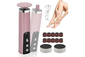 AECHO Rapeuse Pieds Électrique, 2 EN 1 Rappe Pieds Pédicure avec Rape Pied et Lime a Ongle Electrique, Affichage, 6 Vitesses Réglables, pour Pédicures pour pied, Peau Morte Corne Talon