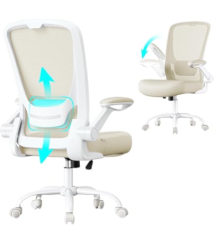 UEV Sedia Ufficio Ergonomica Portata 230KG, Meccanismo Basculante, Sedia da Scrivania con Braccioli Regolabili, Sedie Ergonomiche con Schienale in Rete Tessuta, 73 x 69 x 93-103 cm, Nero