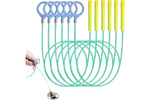 6 stycken avloppsrensare spiral, 90 cm flexibel rörrengöringsspiral, okrossbara stålavloppsrensarpinnar, återanvändbara avlop