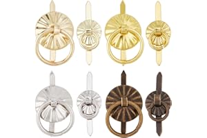 GORGECRAFT 80PCS Attaches Brads en Métal 2 Tailles Mini Attaches Brads Poignée de Tiroir de Tableau de Bord avec Anneaux de Tirage pour Cuisine Salle de Bains DIY Décoration Artisanat