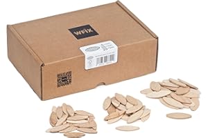 WFix assortiment lamello d’assemblage | type Lamello 20/10 / 0 à 200 pièces/taille | lamelle bois en hêtre massif | Idéal pour fraiseuse bois/fraiseuse à lamelles