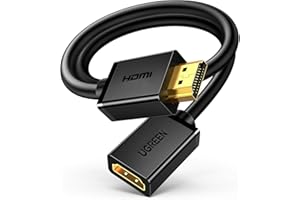 UGREEN HDMI Extension Cable 4K HDMI 2.0 Extender Male to Female Lead 1440P 1080P @144Hz 18Gbps High Speed UHD HDR ARC HDCP 2.2 Compatible with TV Stick Roku Blu-Ray Xbox PS5 PS4 Switch Laptop PC(0.5M)