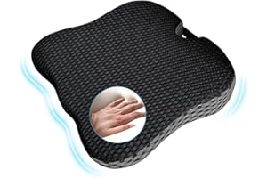 Mycketop Car Seat Cushion, Car Booster Wedge Seat Cushion, Memory Foam Soft Sitter Cushion, Breathable Seat Pad for Car, Wheelchair, Home, Office, Gaming (Dark Gray)