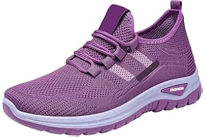 HOOUDO Zapatillas Caminar Mujer,Zapatillas Casual Mujer Deportivas Sin Cordones Malla Transpirable Slip-on Non Slip Ligero Zapatos para Pasear Caminar Correr Andar