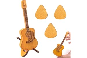 Lets Joy Médiators pour Guitare, 3 Pièces Médiators Personnalisés, Boîtes à Médiators en Bois pour Guitare, Médiators Support, Mini Porte Médiator de Guitare, Ukulélé Basse Acoustique Cadeau
