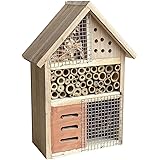 Insektenhotel hängend 185 x 90 x 260 mm, naturbelassene Nisthilfe für verschiedene Insekten