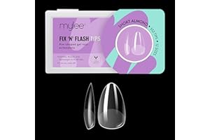 Mylee Fix N Flash Soft Gel Tips - Short Almond - 552 PCS, Full Cover Soft Gel Nail Tips, Nail Art Extensions, Flexible & Resistant, 12 Different Sizes, Fit All Nails