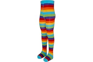 VEGATEKSA Baby und Kinderstrumpfhose für Mädchen und Jungen aus Gekämmter Baumwolle, Regenbogen, MADE IN EU, Verstellbare Taille, Tunel Gummi