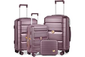 Sea choice Luggage Set 3 Piece with Vanity Case Elegant Luggage Set Hard Shell Travel Suitcase Expandable 20 Inch Suitcase with 8 Wheels