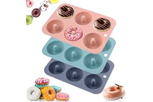 DQZSY 3 x 6-håls donuts formar, non-stick, livsmedelssäker, BPA-fri, diskmaskinssäker, ugnssäker