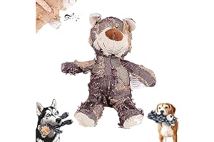 Zooarts Petsboro - Oso robusto, oso robusto Dotmalls, oso robusto, indestructible, resistente a las mordeduras, juguetes chirriantes para perros, juguetes masticables para perros (morado)