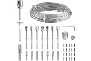 Kotsy Support pour Plantes grimpantes Corde de 12 m, Support Treillis pour Plantes Grimpantes Kit avec Supports muraux et Corde de 3 mm, 8 Supports