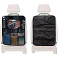CARBINIC Car Back Seat Organizer | Foldable Storage Travel Organiser | Multi Pocket Storage for Bottle, Car Accessories, Gadgets, Toys | Efficient Car Storage | Black- Universal Fit | Pack of 2