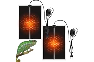 MEGYAD 2 Stücke Reptil Heizmatte Heizmatte Terrarium: Terrarium Heizmatte mit Temperaturregelung Einstellbares Heizfolie Reptilien Schildkröten Schlangen Eidechse Gecko Amphibien (7W)