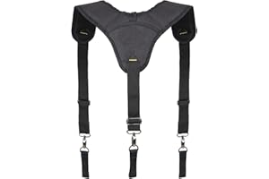 YUNCHONGUK Tirantes de cinturón de herramientas resistentes y duraderos, ajustables con tirantes acolchados de 3 puntos para carpintero, electricista, equipo de