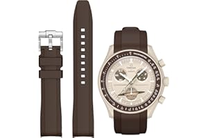 Stanchev Correa para Omega x Swatch de 20mm,Correa de Repuesto de Goma Suave para Reloj Swatch Omega Moonswatch Speedmaster,Correa Curvada sin Costuras Moonswatch Swatch para Hombres y Mujeres