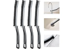 Jemey 4 Stücke Gezackte Fugenbürste - Hartborsten Eckenreinigungsbürste - Premium Spaltreinigungsbürste und Fugenbürste für Tiefenreinigung von Fenstern, Küchenspülen und Fliesenfugen