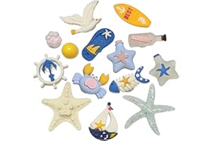 AURISSUSURRI Summer Fresh Beach Shoe Charms, Cute Boys and Girls Bracelet Diy Decorations, With Crabs, Starfish, Seagulls, Drift Bottles, Fish Bones and Other Accessories Party Gifts