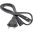 GiftMax® Power Cable Cord 2 Pin Laptop Adapter/Camera/Printer/Adapter/Charger / 18 Inch Ring Light (2 Pin Power Cord 1.5 Meter)