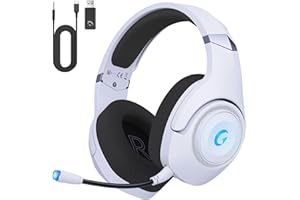 KAPEYDESI Casque Gaming, Casque Gaming sans Fil pour PS5, PC, 2.4GHz Casque Gamer avec Microphone Stéréo 3D Amovible, Cuffie Bluetooth 5.2, 3,5mm câble Adaptateur pour Xbox Casque