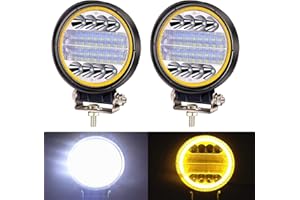 NWpangu 2PCS LED Car Spot Lights 4.5'' Round Off Road LED Work Light with Halo Ring Spot Flood Combo Lights Driving Fog Light 12V 24V for Motorcycle SUV ATV Tractor.