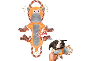 FUNCREVITY Unzerstörbares quietschendes Hundeseilspielzeug für große Hunde Zähes Kau- und Zerrspiel für Aggressive Kauer Großes Hundespielzeug Langlebig und interaktiv Welpenspielzeit Große Größe