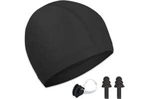 OLICKY Kids Swimming Cap, Elastic Fabric Polyester Swim Hat, Anti-Tear Comfortable Pool Cap for Boys Girls