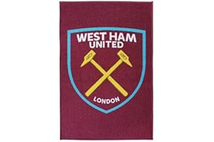 DREAMTEX West Ham United Rectangular Floor Rug – Football Club FC Floor Towel – Soft & Durable Floor Rug for Adults, Boys, Men, Football Fans – Official Merchandise