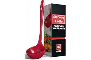 DI ORO LIVING DI ORO® - Louche à soupe - Louche en silicone résistante à la chaleur 315°C - Silicone certifié LFGB et de qualité professionnelle sans BPA - Perfecte pour mélanger et servir (Rouge)