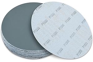 AICOIMY 150 mm Dischi Abrasivi, 18 pezzi Asciutti Bagnati Carta Abrasivi, Adatte per Metallo, Legno, Auto e Plastiche(Grana 1500)
