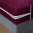 BSB HOME® Premium Cotton Mattress Cover/Protector with Zipper Chain|Provides All Around Protection with 360° Encasing |Single Size Bed - 78x60+6 inches (6 x 3 ft Mattress) - Pack of 1 -Maroon
