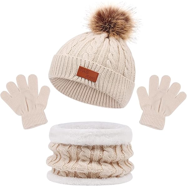 Set Invernale Bambini 3 Pezzi - Cappello, Sciarpa E Guanti Con Pompom - Foto 7