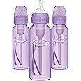 Dr. Brown's Natural Flow® Anti-Colic Options+™ Narrow Baby Bottles 8 oz/250 mL, with Level 1 Slow Flow, 3 Pack, Purple, 0m+