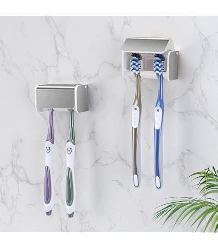 Linkidea Zahnbürstenhalter Zur Wandmontage - Mit Abdeckung, Klebefrei, Für Oral-B, Colgate & Mehr (4 Stück)