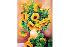 TAASMOOG Diamond Painting 5D Diamond Painting Set DIY Cross Stickerei Malerei Kits 5D Diamant Gemälde Voller Bohrer Diamond Painting für Home Wall Dekorationen 30x40cm (Sonnenblume)