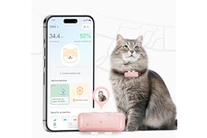 SEEWORLD P1 Cat Dog GPS Tracker - for Anti Lost Waterproof Real Time Tracking Dog Activity Tracker 4G Pet tracker for Dogs Cats (6.5lbs+) Unlimited Range Fits All Pet Collars Pink